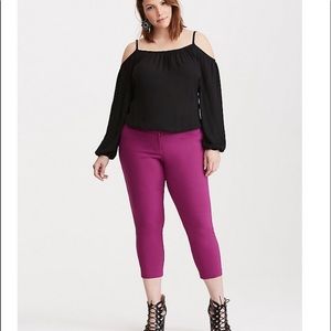 Torrid SKINNY CROPPED TROUSER PANT - PURPLE sz 26
